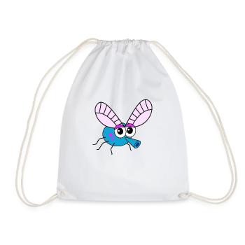 Blue Bottle Fly - Drawstring Bag - white - Front