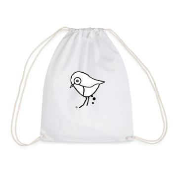 Poo the Little Robin - Drawstring Bag - white - Front
