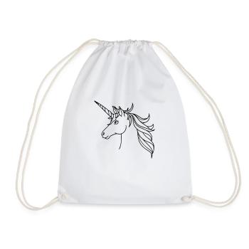 Unicorn Illustration Line Art Idée cadeau - Sac de sport léger - blanc - Devant