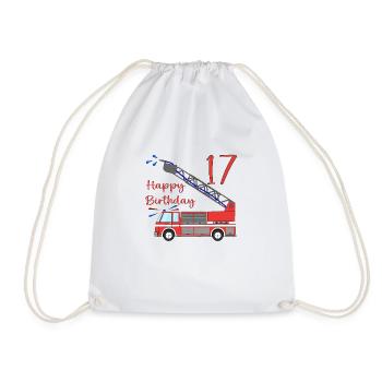 Fire engine Happy Birthday 17 - Drawstring Bag - white - Front