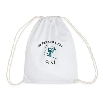 Je peux pas j'ai ski - Sac de sport léger - blanc - Devant