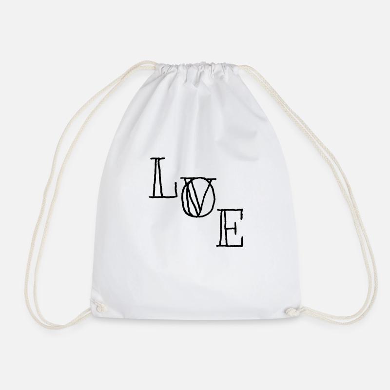 Love - Drawstring Bag - white