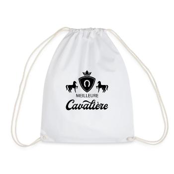 Meilleure cavalière. Idée cadeau. Equitation - Sac de sport léger - blanc - Devant