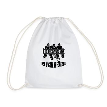Eishockey Wintersport Geschenk Eishockeyteam - Turnbeutel - Weiß - Vorne