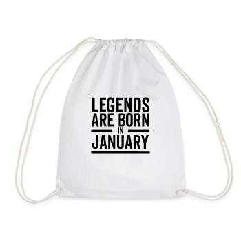 Legends Are Born in January - Drawstring Bag - white - Front