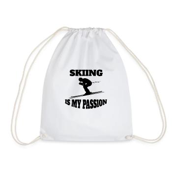 Skiers Ski Design Skiing Skiing Skiing Outfit - Drawstring Bag - white - Front