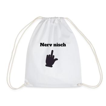 Nerv nisch - Turnbeutel - Weiß - Vorne