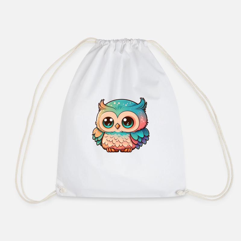 Kawaii Mignon Happy Owl - Sac de sport léger - blanc