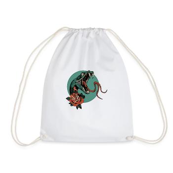serpent rose fleur vipere cobra langue 403 A - Sac de sport léger - blanc - Devant