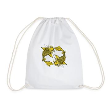poisson koi carpe japonais dessin 14 - Sac de sport léger - blanc - Devant