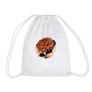 Orange Flower Gift - Drawstring Bag - white - Front