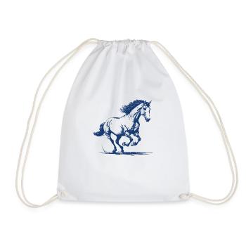 Trotting horse - Drawstring Bag - white - Front