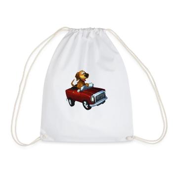 chien conduisant voiture drôle chien propriétaire tenue - Sac de sport léger - blanc - Devant
