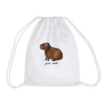 Capybara - just chill - Turnbeutel - Weiß - Vorne