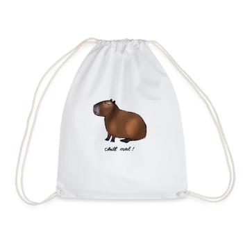 Capybara - chill out! - Drawstring Bag - white - Front