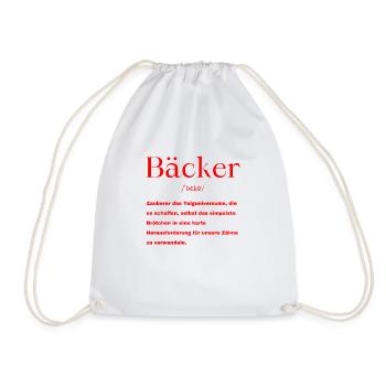 Bäcker Definition - Turnbeutel - Weiß - Vorne