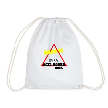 Acid house music warning - Drawstring Bag - white - Front