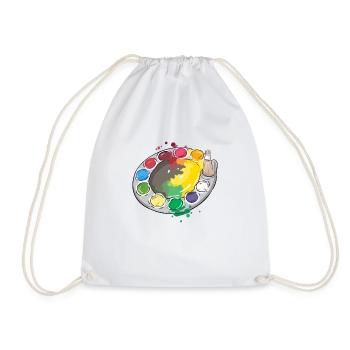The paint palette - Drawstring Bag - white - Front