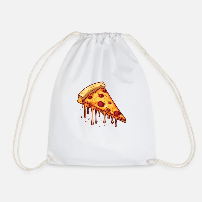 Pizza - Drawstring Bag - white
