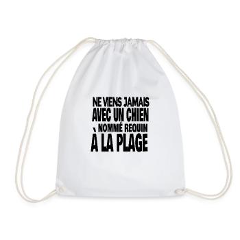 ne viens jamais avec un chien nommé requin - Sac de sport léger - blanc - Devant
