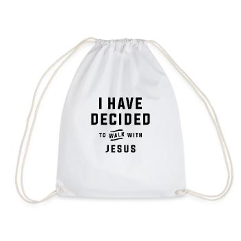 Choosing to Walk With Jesus - Christian Quote - Drawstring Bag - white - Front
