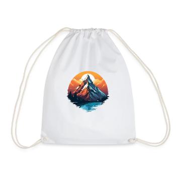 Mountain T-Shirt Hiking Alps Mountain Design - Drawstring Bag - white - Front