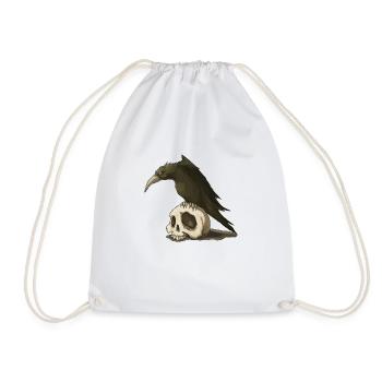 Crow and Skull - Turnbeutel - Weiß - Vorne