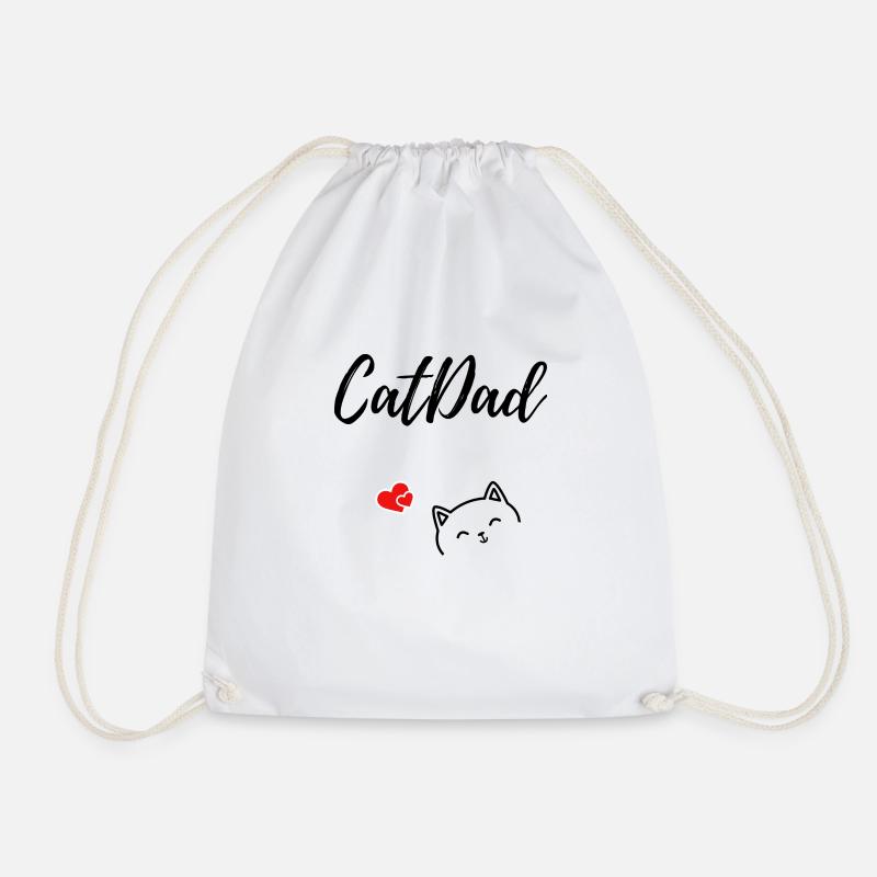 Catdad-Design mit Katze und Herzen - Turnbeutel - Weiß