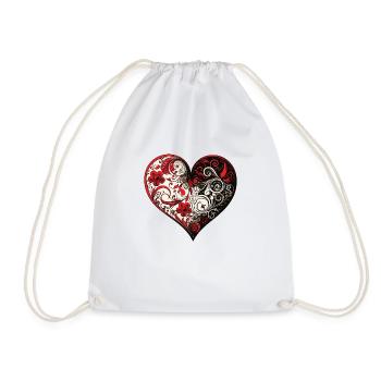 Valentine Heart Herz - Turnbeutel - Weiß - Vorne