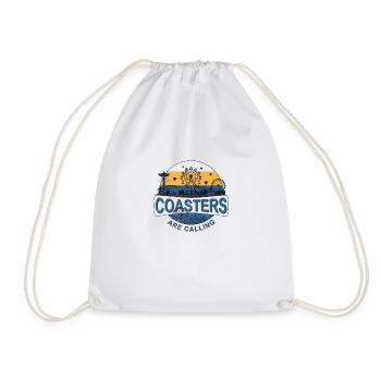 Coasters are Calling | Roller Coaster & Amusement Park - Drawstring Bag - white - Front