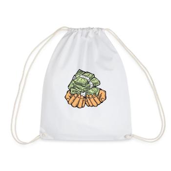 Big money flying to you for wealth and prosperity. - Drawstring Bag - white - Front