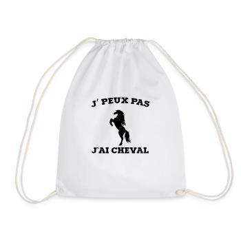 je peux pas j ai cheval - Sac de sport léger - blanc - Devant