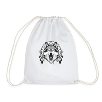 Un loup gagnant attrape les rêves - Sac de sport léger - blanc - Devant