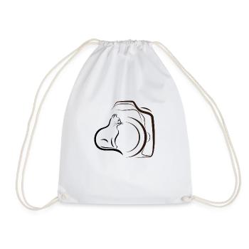 Cat Photographer - Drawstring Bag - white - Front