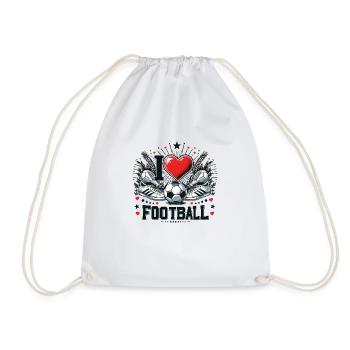 I love Football - Drawstring Bag - white - Front