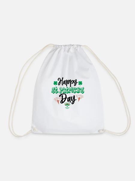 Happy St Patricks Day - Drawstring Bag - white
