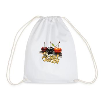 kirsche, Süßkirschen, sweet cherry - Turnbeutel - Weiß - Vorne