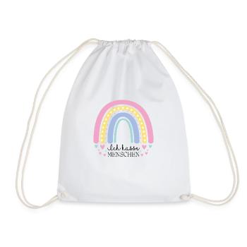 I hate people - Drawstring Bag - white - Front