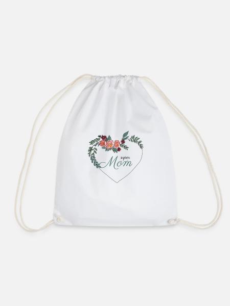 Super Mom Design - Geschenk zum Muttertag - Turnbeutel - Weiß