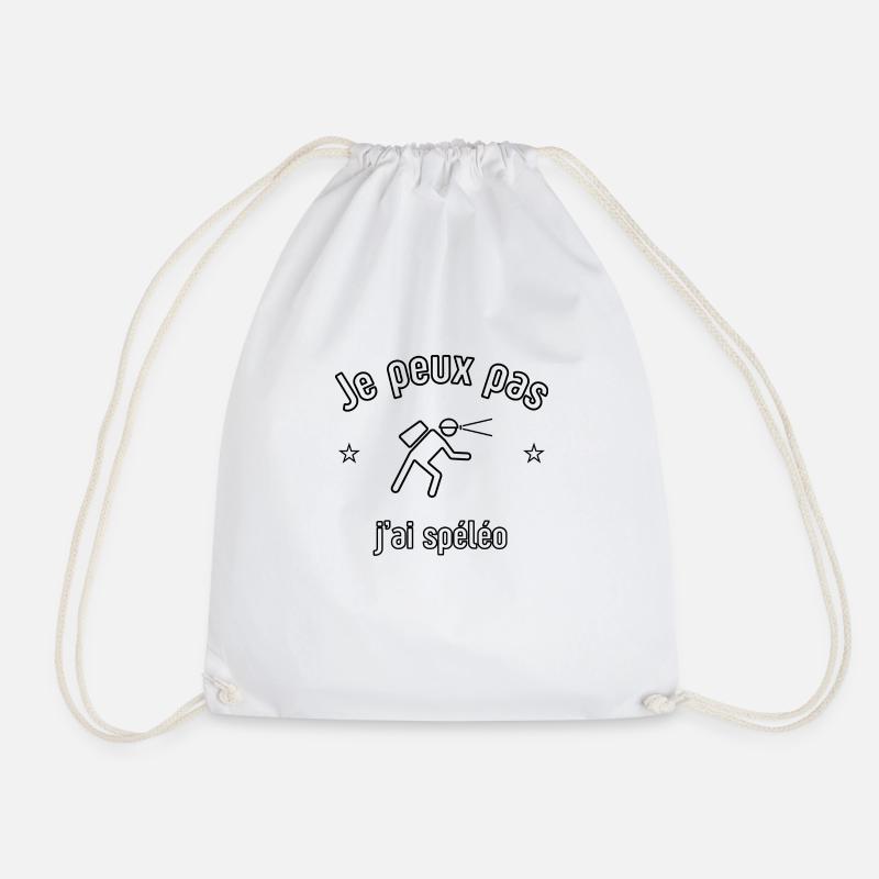 I can't I caved - Drawstring Bag - white