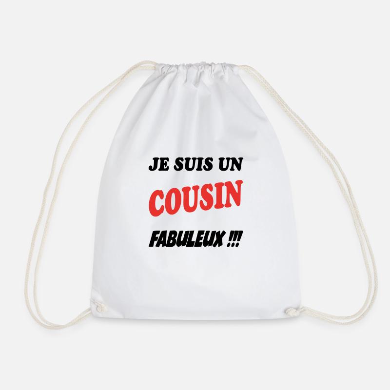 COUSIN NEPHEW BROTHER - Drawstring Bag - white