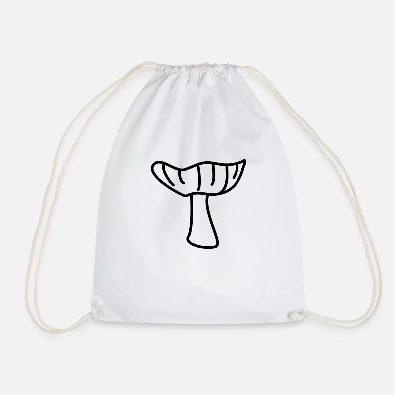 Mushroom - Drawstring Bag - white