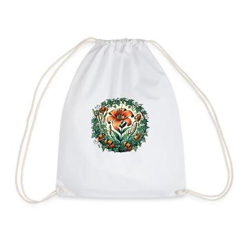 Tiger Lily - Drawstring Bag - white - Front