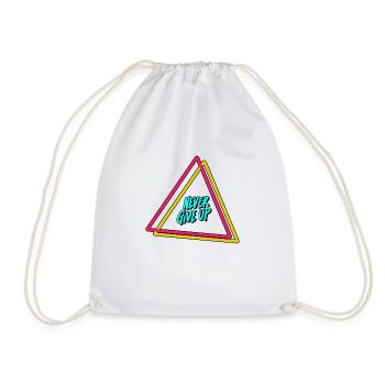 Never give up - Drawstring Bag - white - Front