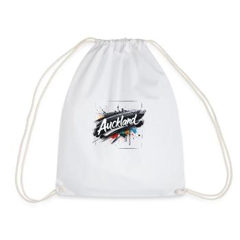 Auckland - New Zealand - Neuseeland - Kiwi - Aotea - Drawstring Bag - white - Front
