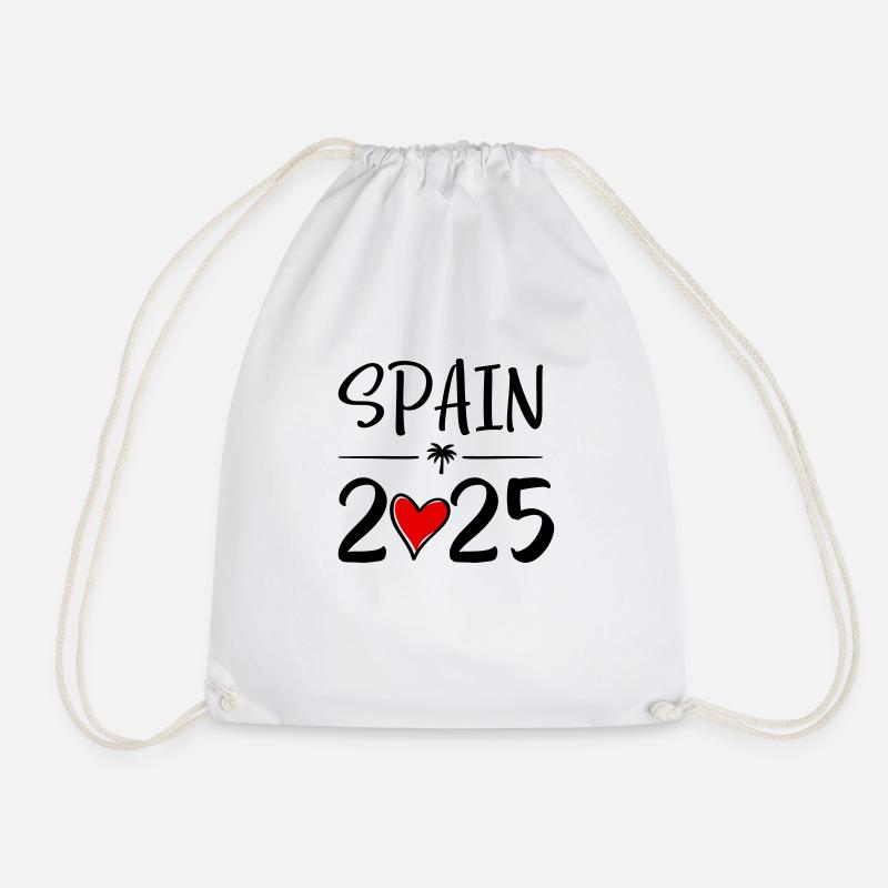 Spain heart 2025 - Drawstring Bag - white