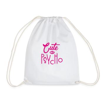 Mignon mais psychopathe - Doux mais fou - Fou - Sac de sport léger - blanc - Devant