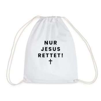 Nur Jesus rettet - Christliches Design - Turnbeutel - Weiß - Vorne