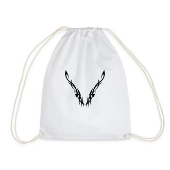 Tribal 11 Black - Drawstring Bag - white - Front