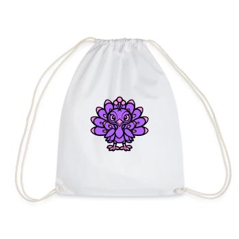 Peacock Comic Animal - Drawstring Bag - white - Front